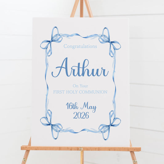 Personalised First Holy Communion Welcome Sign, Custom Baptism & Christening Sign