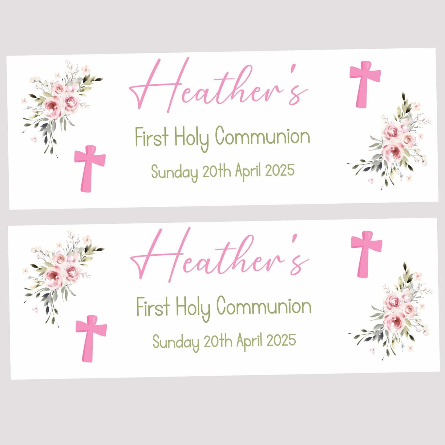 First Holy Communion Personalised Party Banners, Party Decor, Wall Decoration, 1st Communion or Confirmation