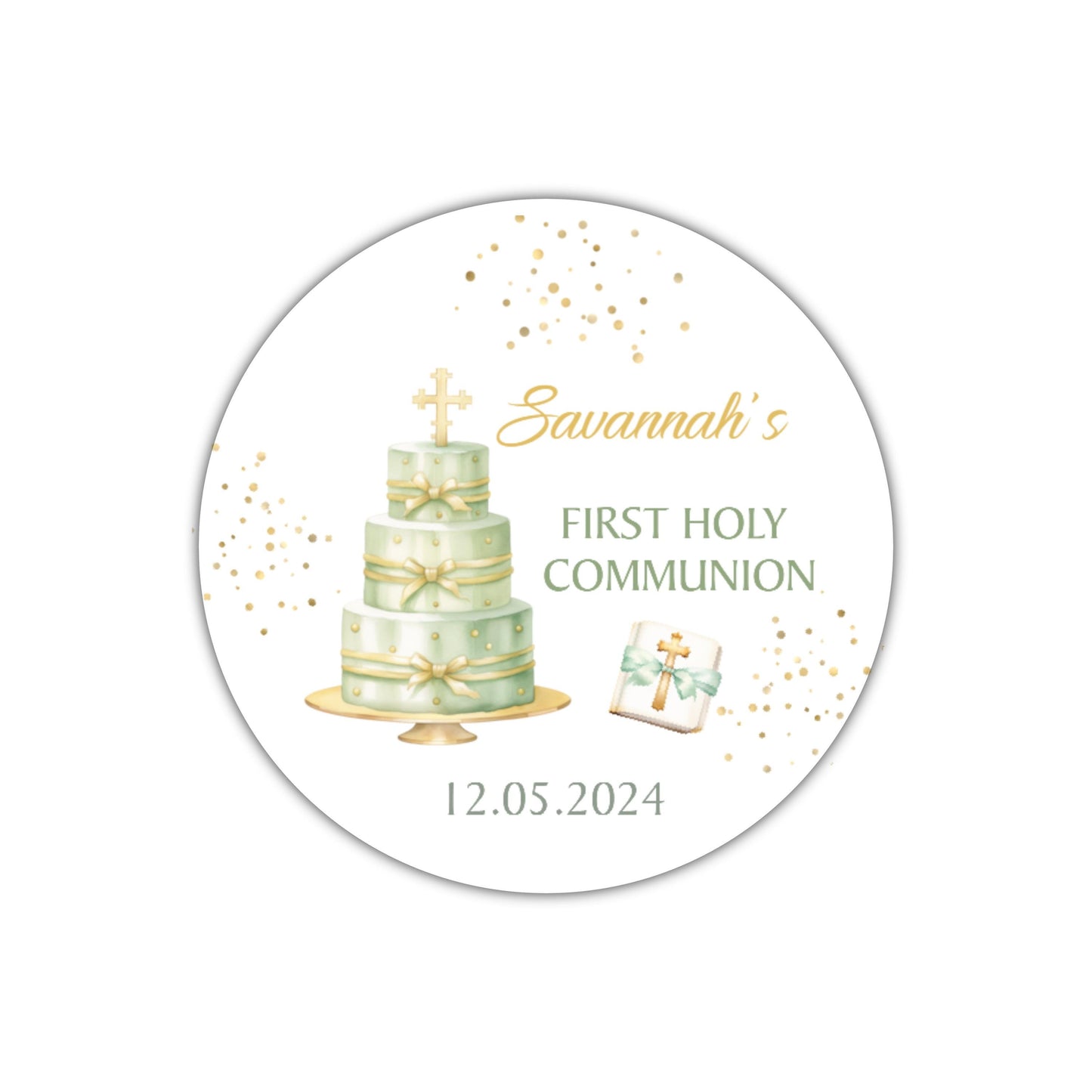 Personalised First Holy Communion Stickers, Party Bag Stickers, Sweet Cone Bags