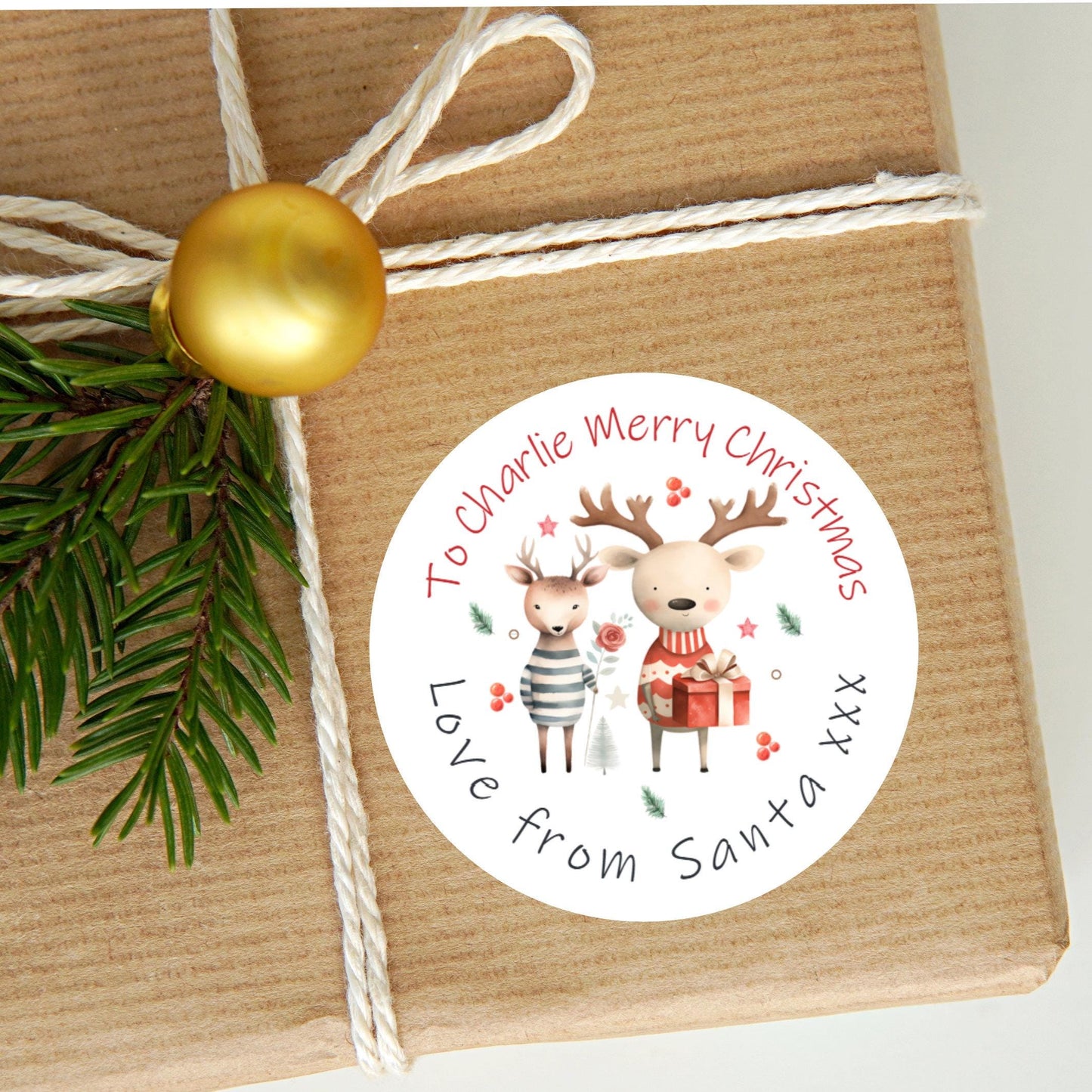 Personalised Christmas Stickers Labels For Wrapping Gifts, Name Tag