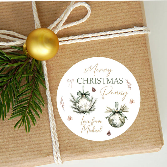 Personalised Christmas Stickers Labels For Wrapping Gifts, Name Tag