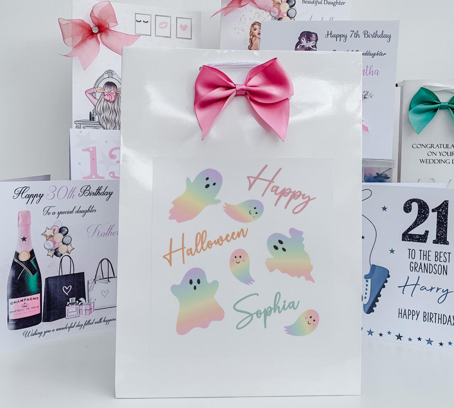 Personalised Halloween  Gift Bag Son Daughter Grandson Granddaughter Pastel Halloween