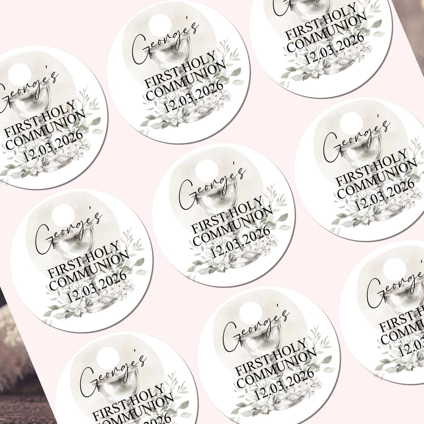 Personalized First Holy Communion Stickers, Party Favor Labels, Confirmation, Christening stickers