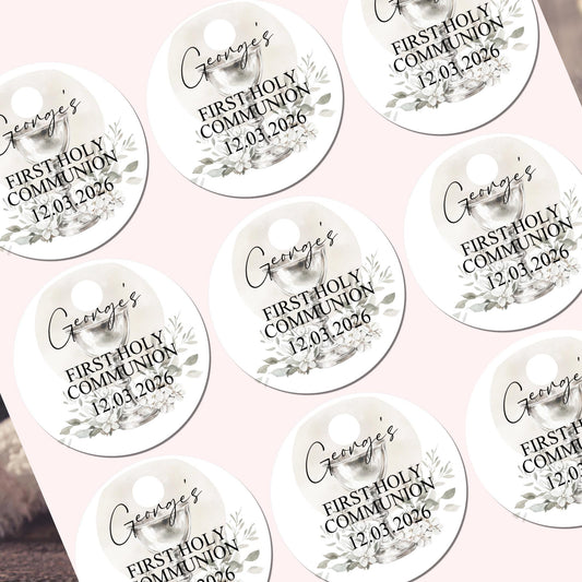 Personalized First Holy Communion Stickers, Party Favor Labels, Confirmation, Christening stickers