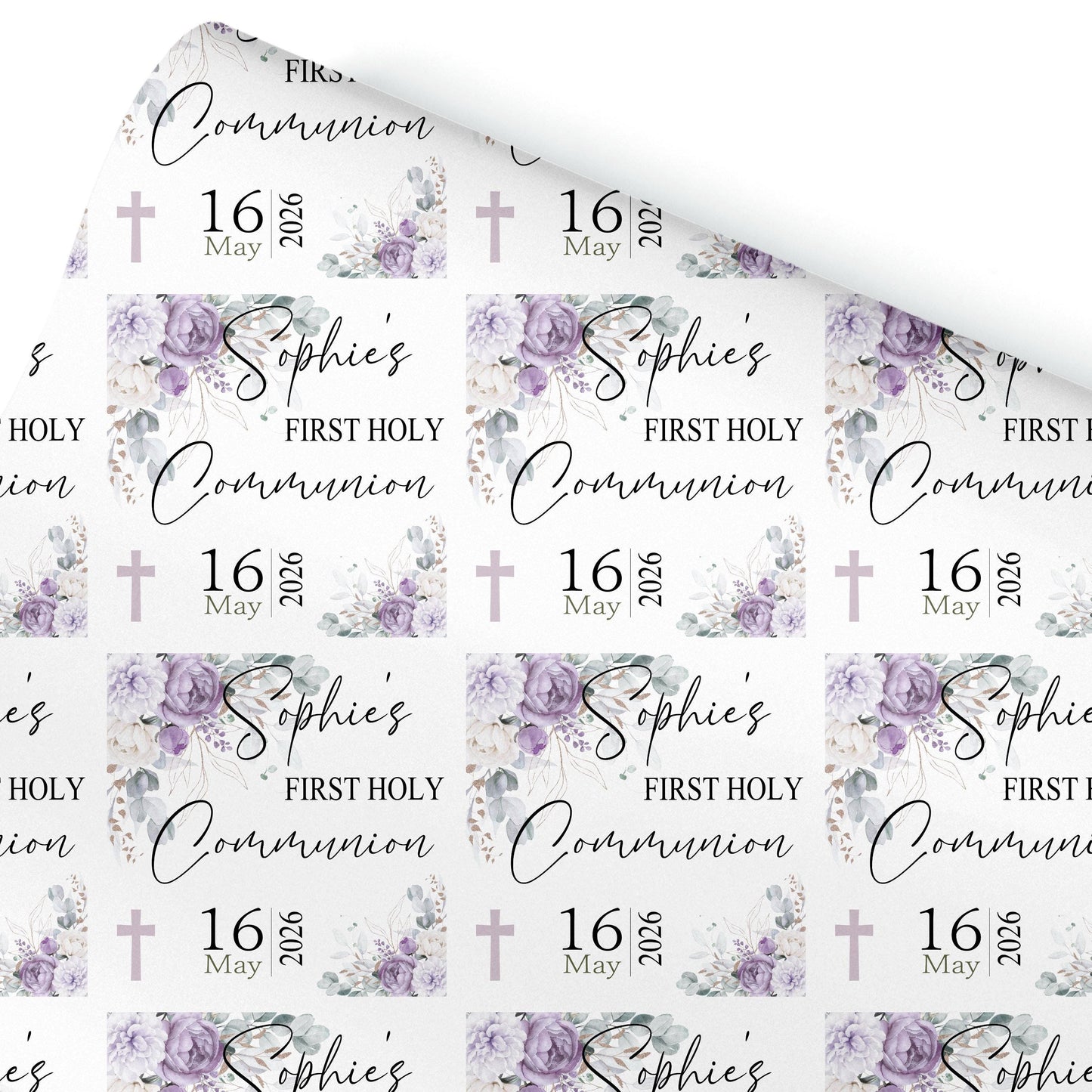 First Holy Communion Wrapping Paper, Confirmation gift wrap, Religious gift ideas