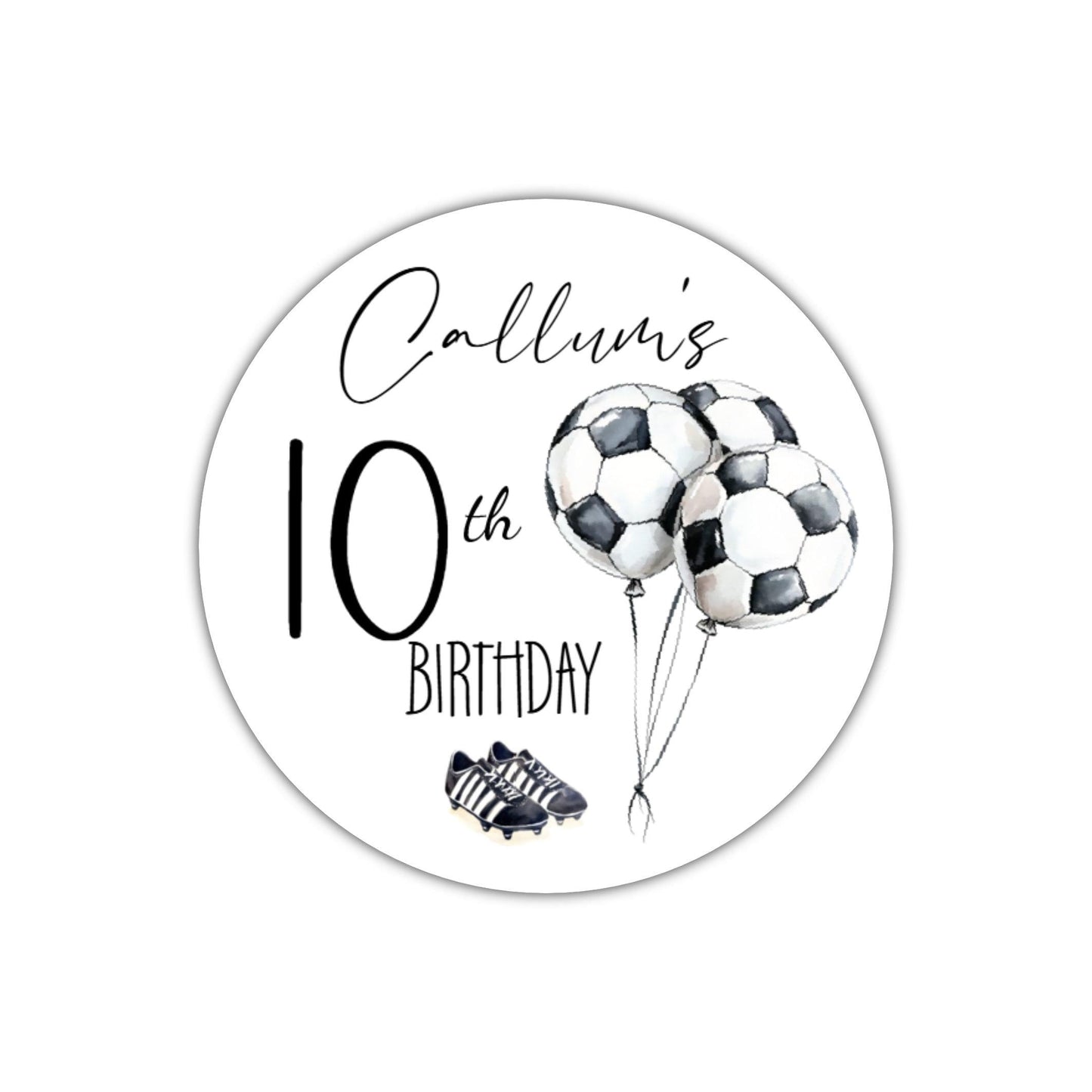 Personalised Football Birthday Stickers for Children's Party Bags