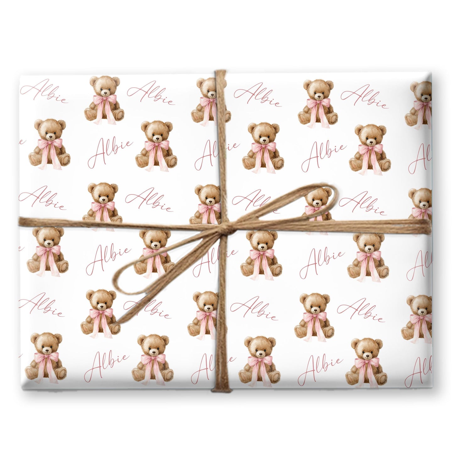 Personalised Teddy bear Wrapping Paper, Custom Gift Wrap for Kids & Baby Birthday Baby Shower and Birthday Christening wrapping paper