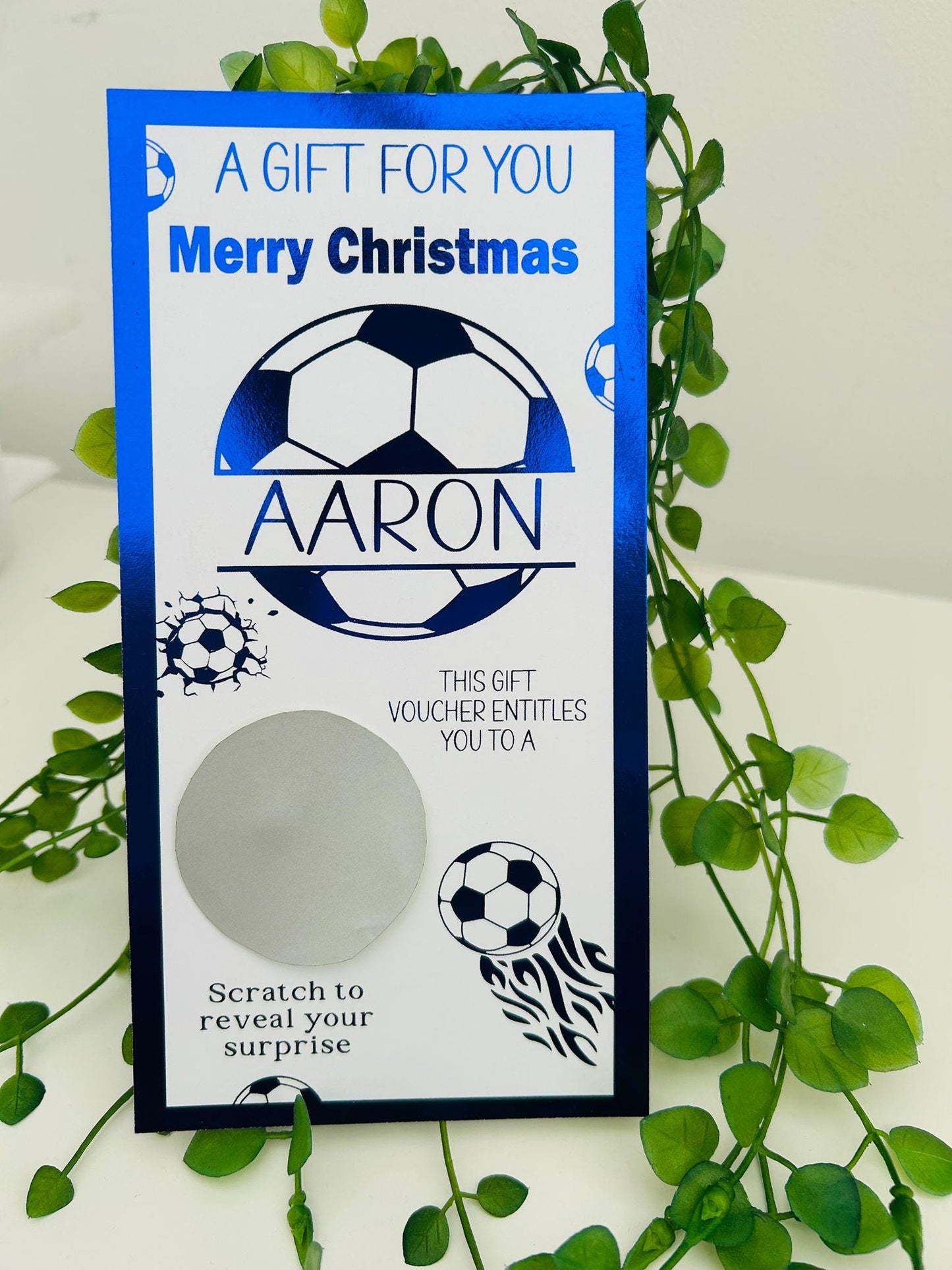 Personalised Football Surprise Reveal Scratch Off Ticket Football Voucher