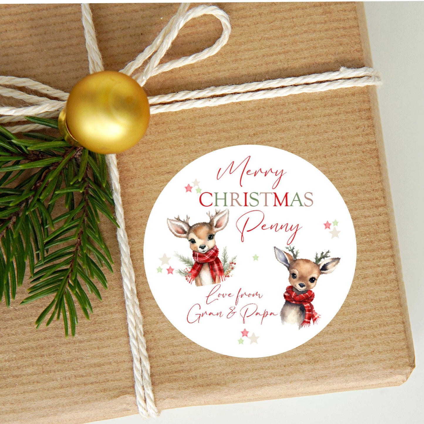 Personalised Christmas Stickers Labels For Wrapping Gifts, Name Tag