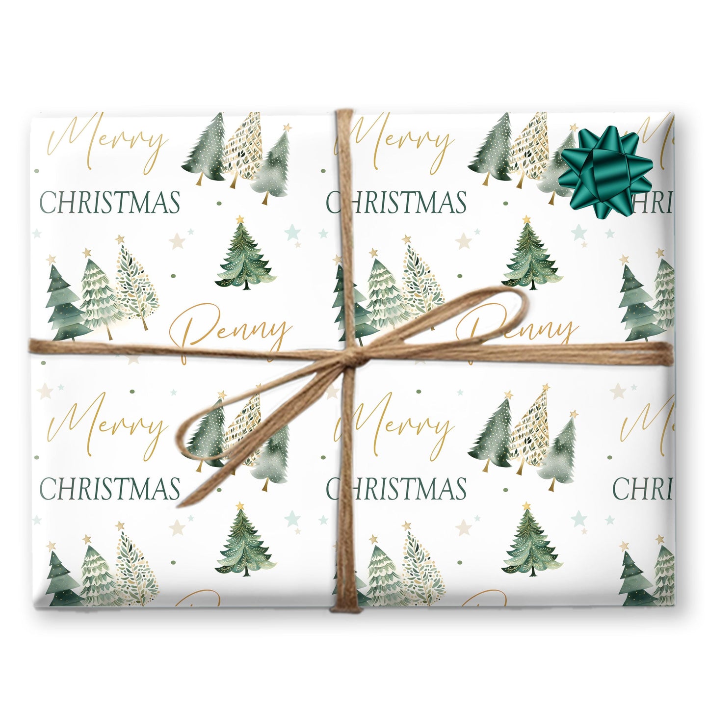 Personalised Wrapping Paper, Christmas Trees, For Her | Personalised Christmas Gift Wrap| Personalised Gift Wrap | For Him