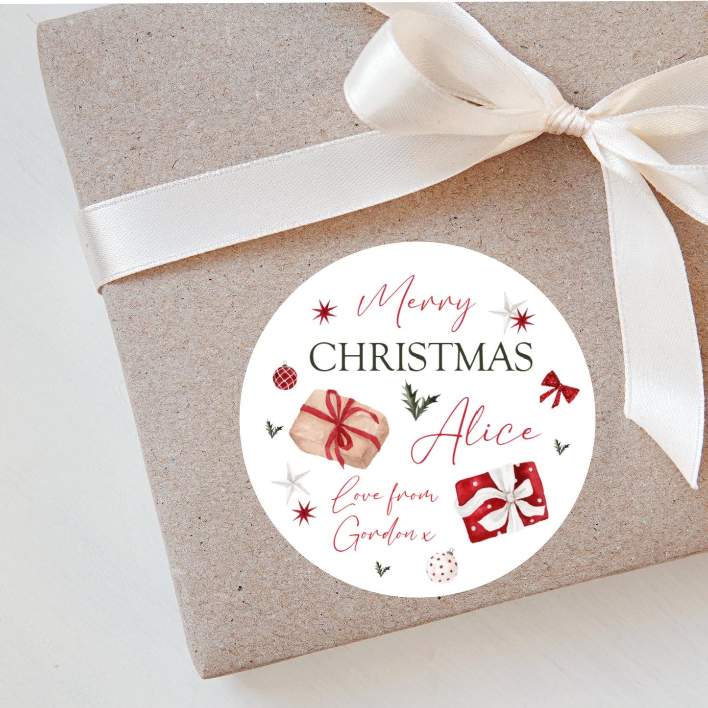 Personalised Christmas Stickers Labels For Wrapping Gifts, Name Tag
