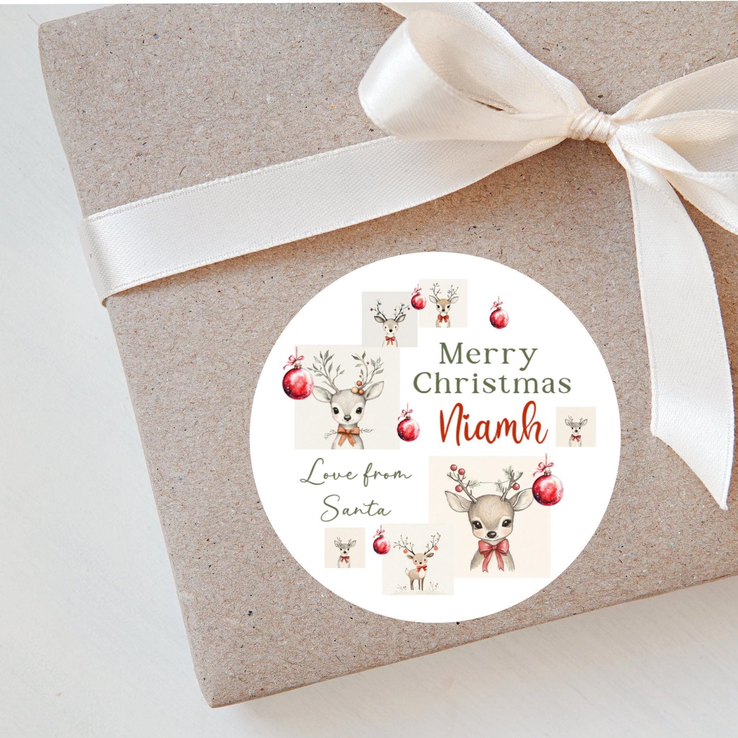 Personalised Christmas Stickers Labels For Wrapping Gifts, Name Tag