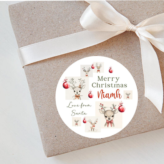 Personalised Christmas Stickers Labels For Wrapping Gifts, Name Tag