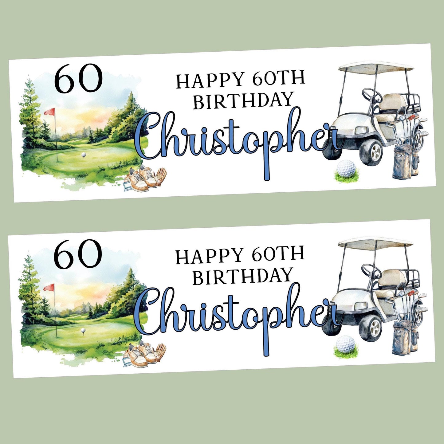Personalised Golf Birthday Banner | Golf Banner | Party Decor | Golf Lover Birthday Decorations
