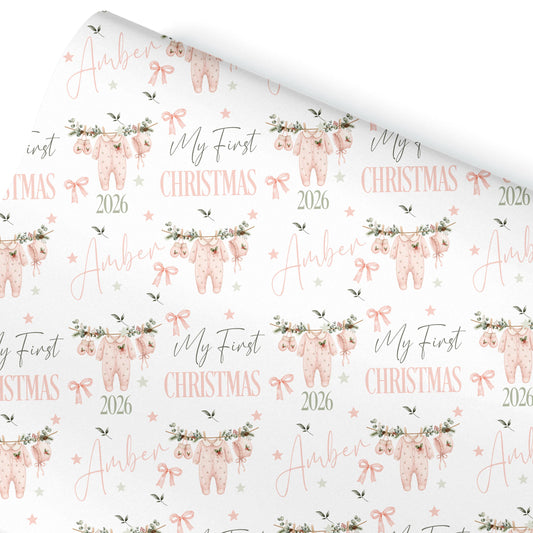 First Christmas Wrapping Paper, Baby's 1st Christmas Gift Wrap