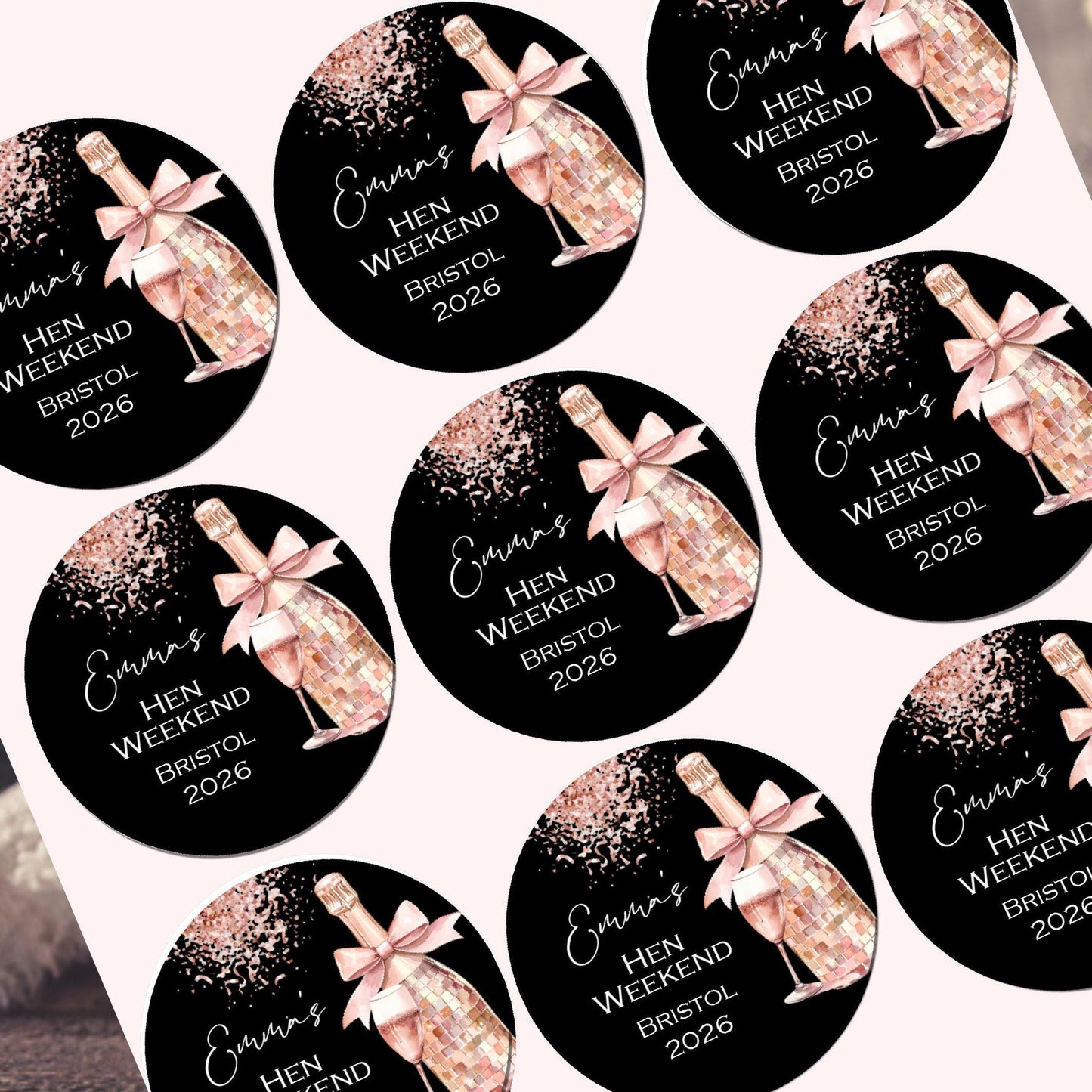 Personalised Hen Night Party Stickers for Favours Bride tribe Party Bags Printed Celebration Stickers Bride to be