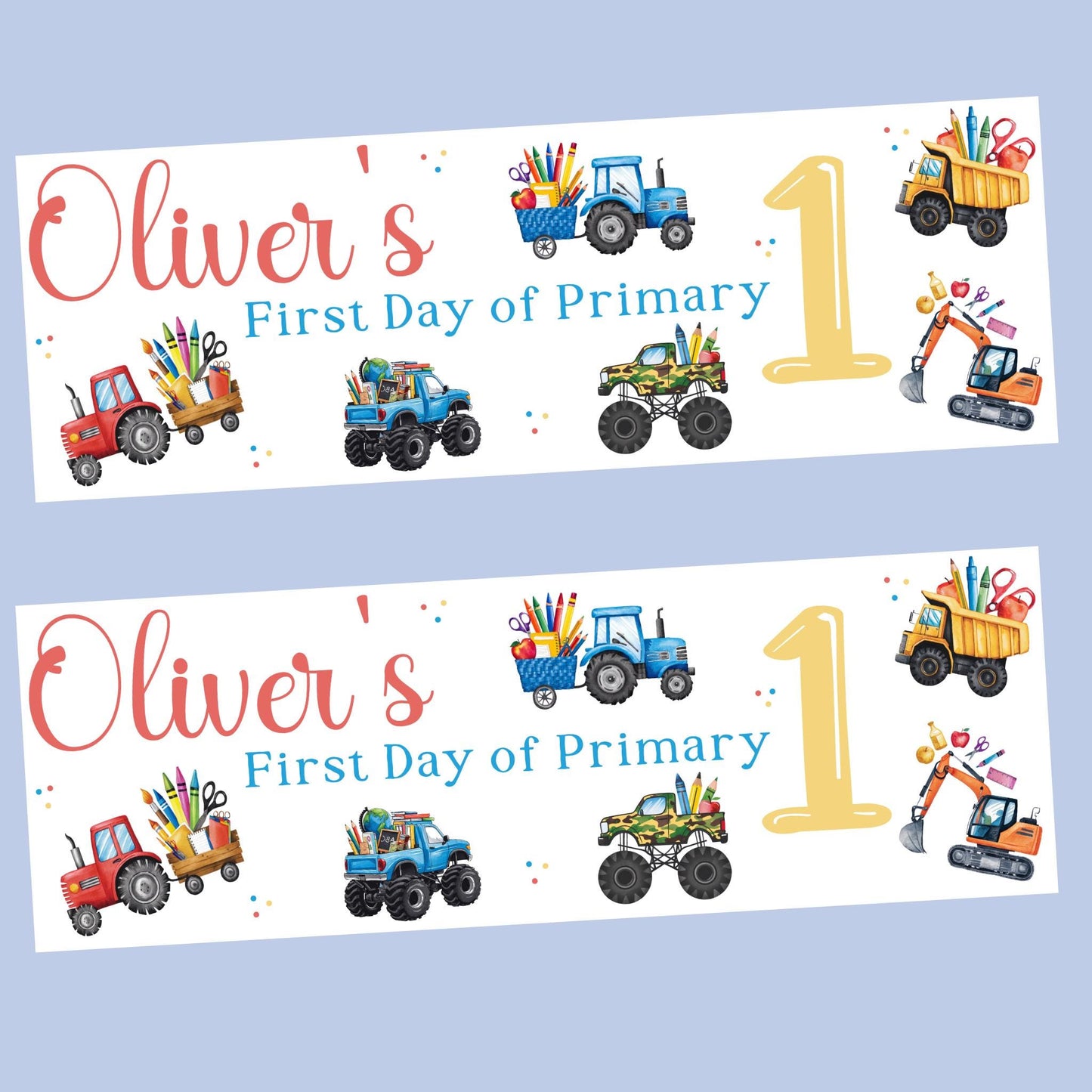 First Day of School Banner, Personalised Primary One Banner, Personalised back to school banner, School decorations, Back to school ideas