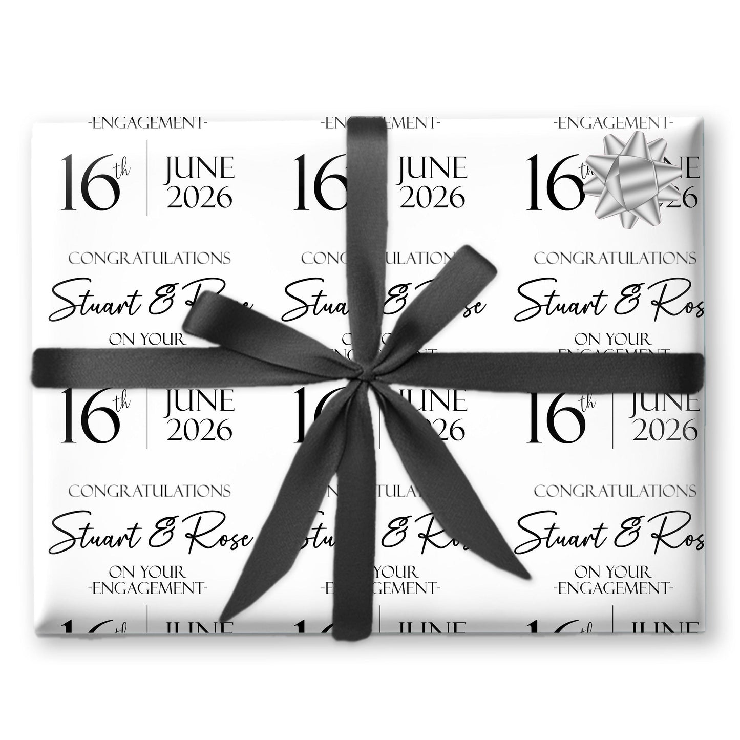 Personalised engagement wrapping paper, engagement gift wrap, celebration wrapping paper, happy couple gift
