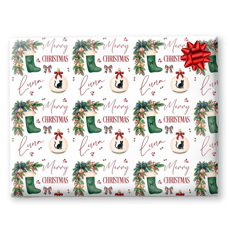 Personalised Cats Gift Wrap | Personalised Christmas Wrapping Paper