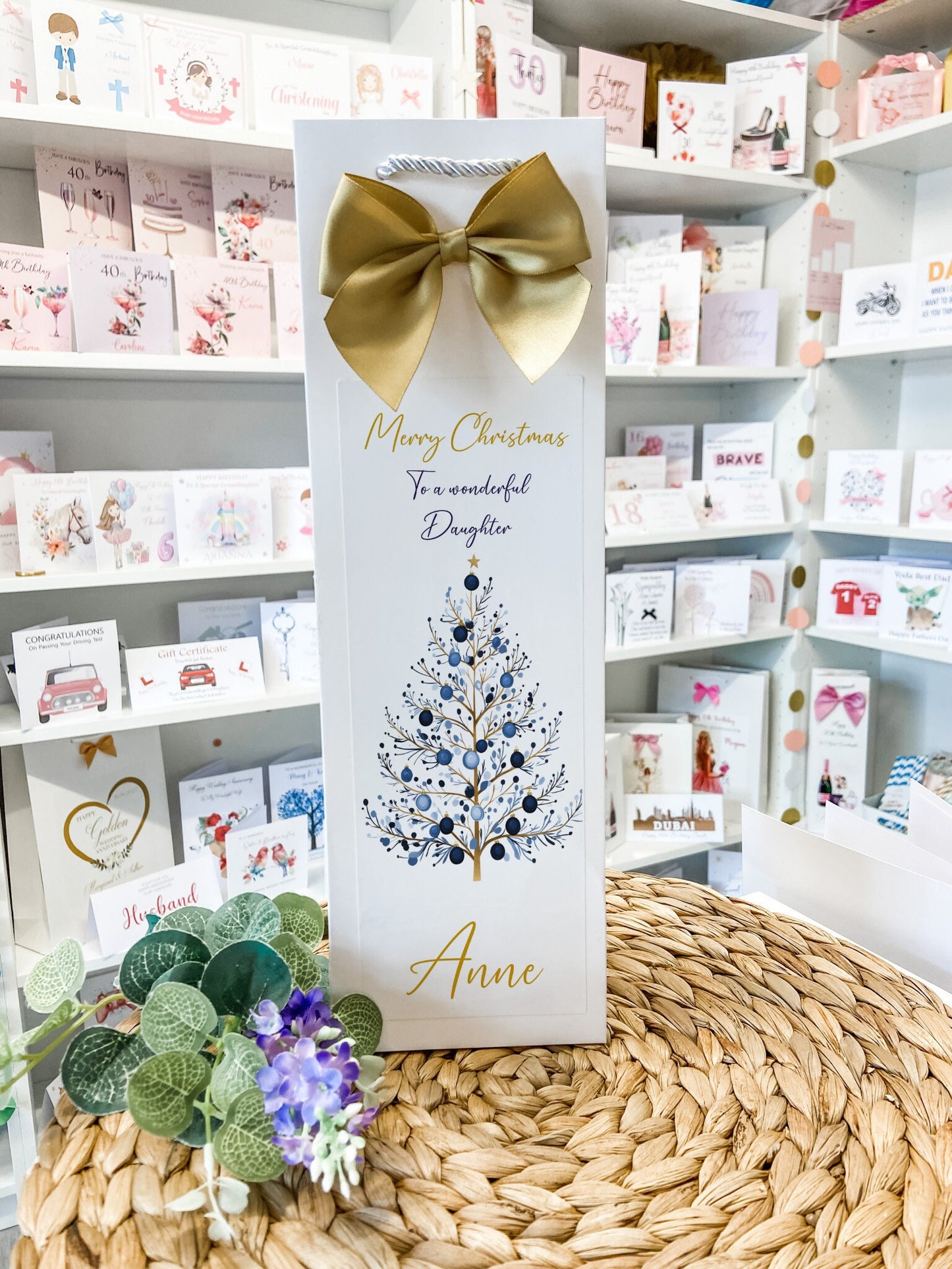 Christmas Personalised Bottle Bag - Personalised Gift Bag - Christmas Gift Idea -Family Christmas Gift -Friends Gift Bag- Prosecco Gift Bag