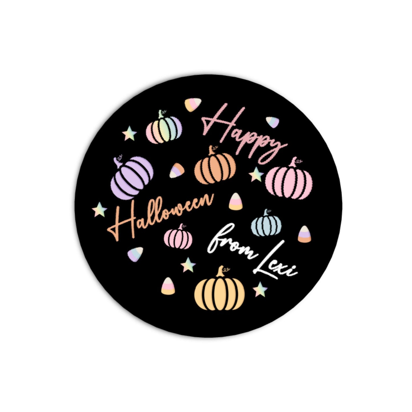 Personalised Halloween Stickers Pastel Labels for Treat Bag Trick or Treat Pastel pumpkin stickers