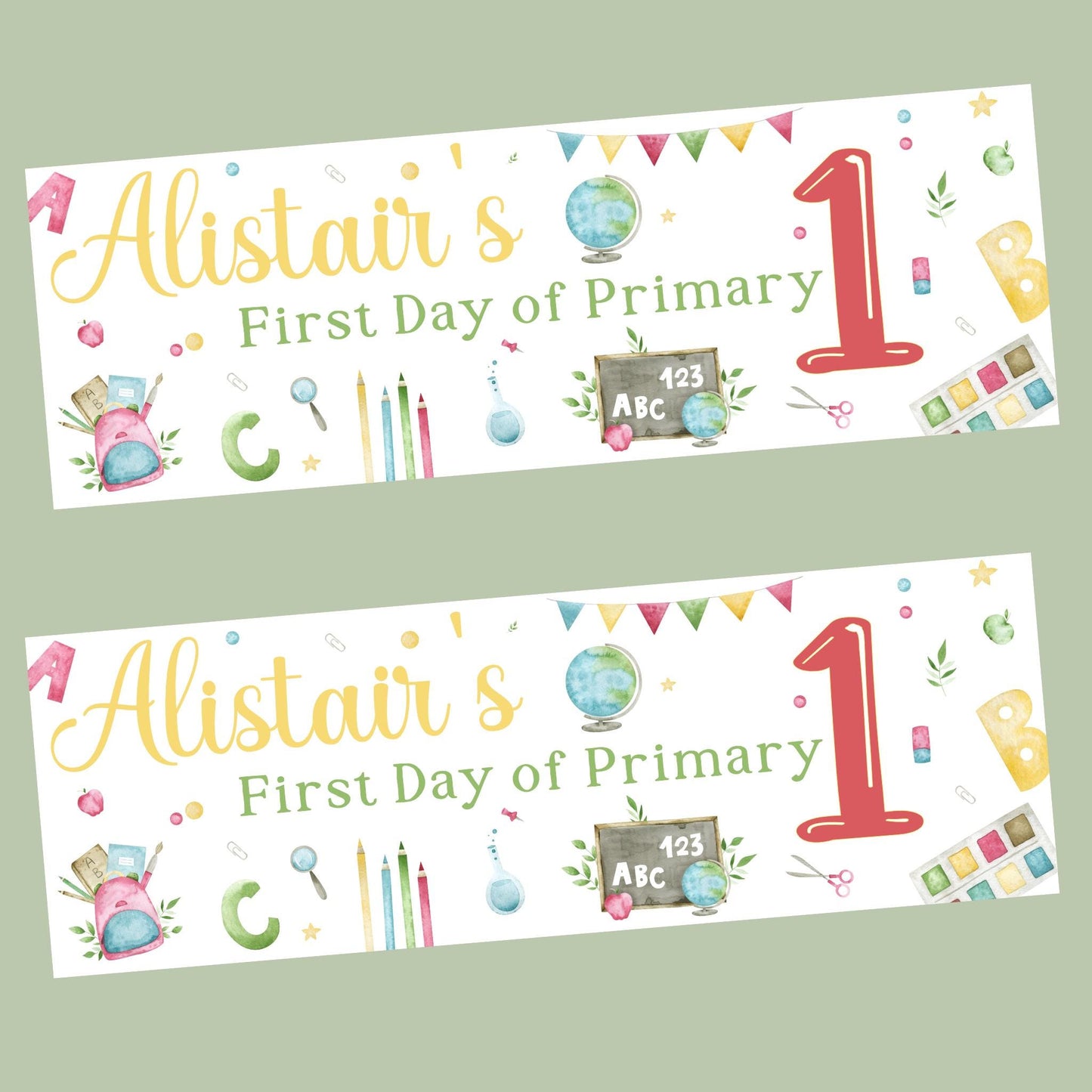 First Day of School Banner, Personalised Primary One Banner, Personalised back to school banner, School decorations, Back to school ideas