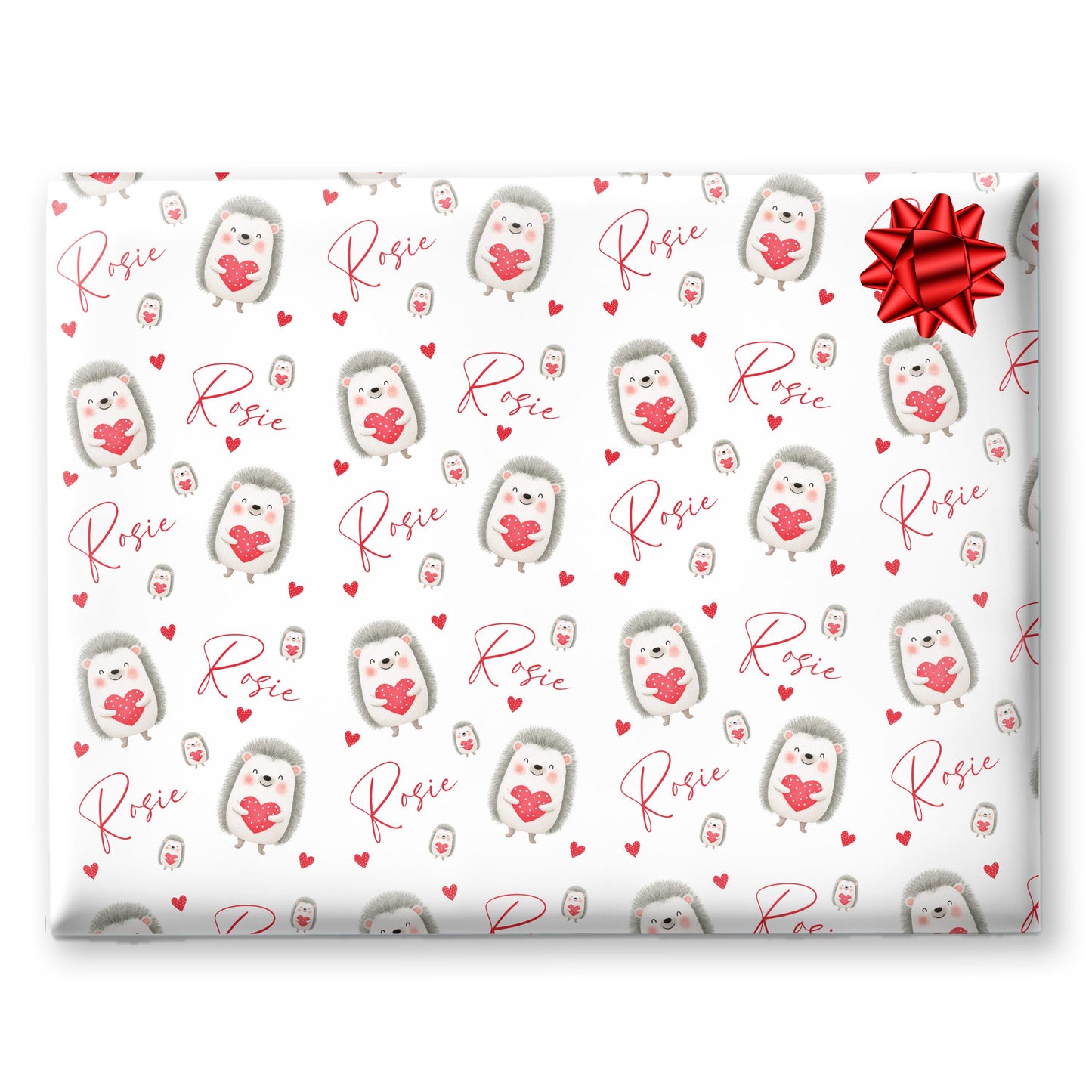 Personalised Valentines Wrapping Paper, Hedgehog gift wrapping, Valentines Gifts, Birthday wrapping paper, Anniversary wrapping paper