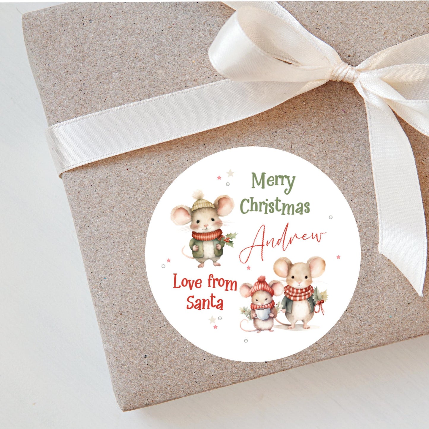 Personalised Christmas Stickers Labels For Wrapping Gifts, Name Tag
