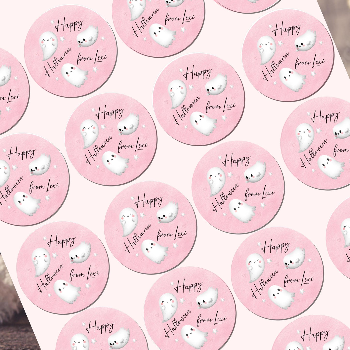 Personalised Halloween Stickers Labels for Treat Bag Trick or Treat Ghost Stickers