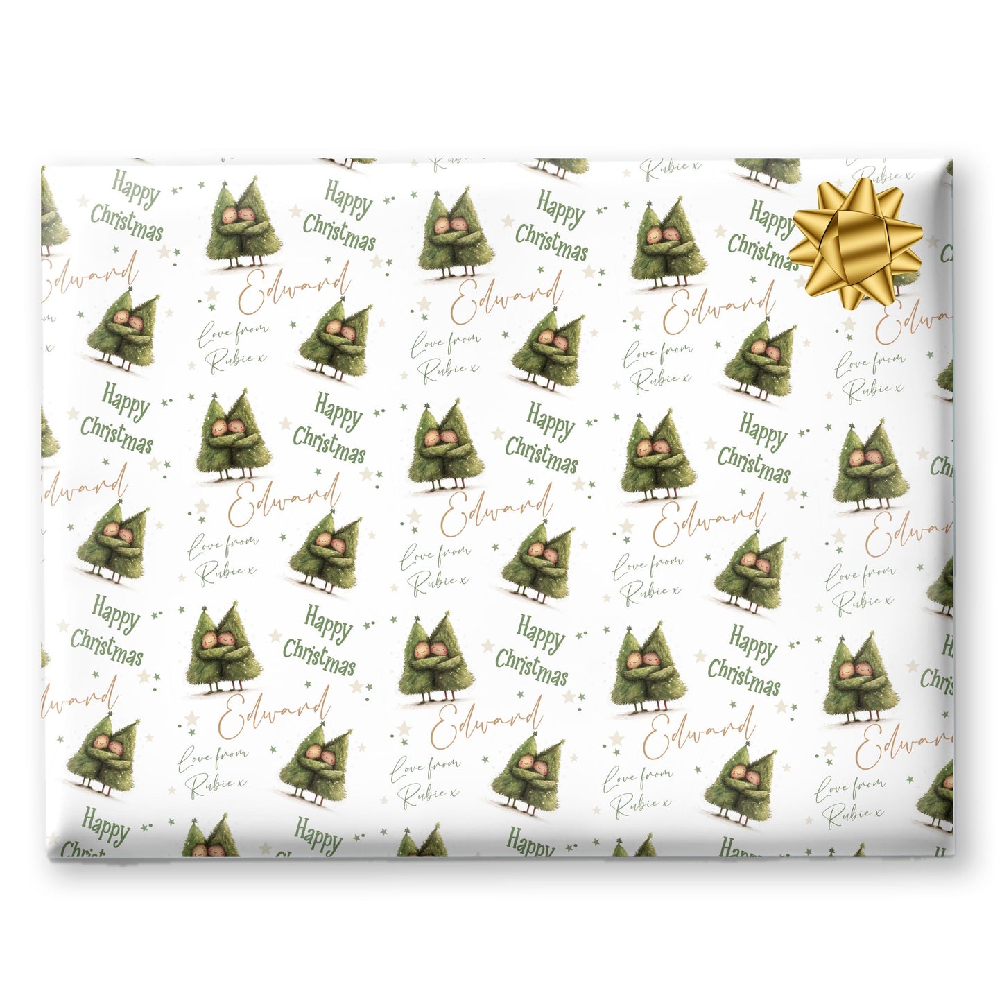 Funny Gift Wrap Novelty Christmas Gift Wrapping Paper,Personalised Hugging Tree Couples