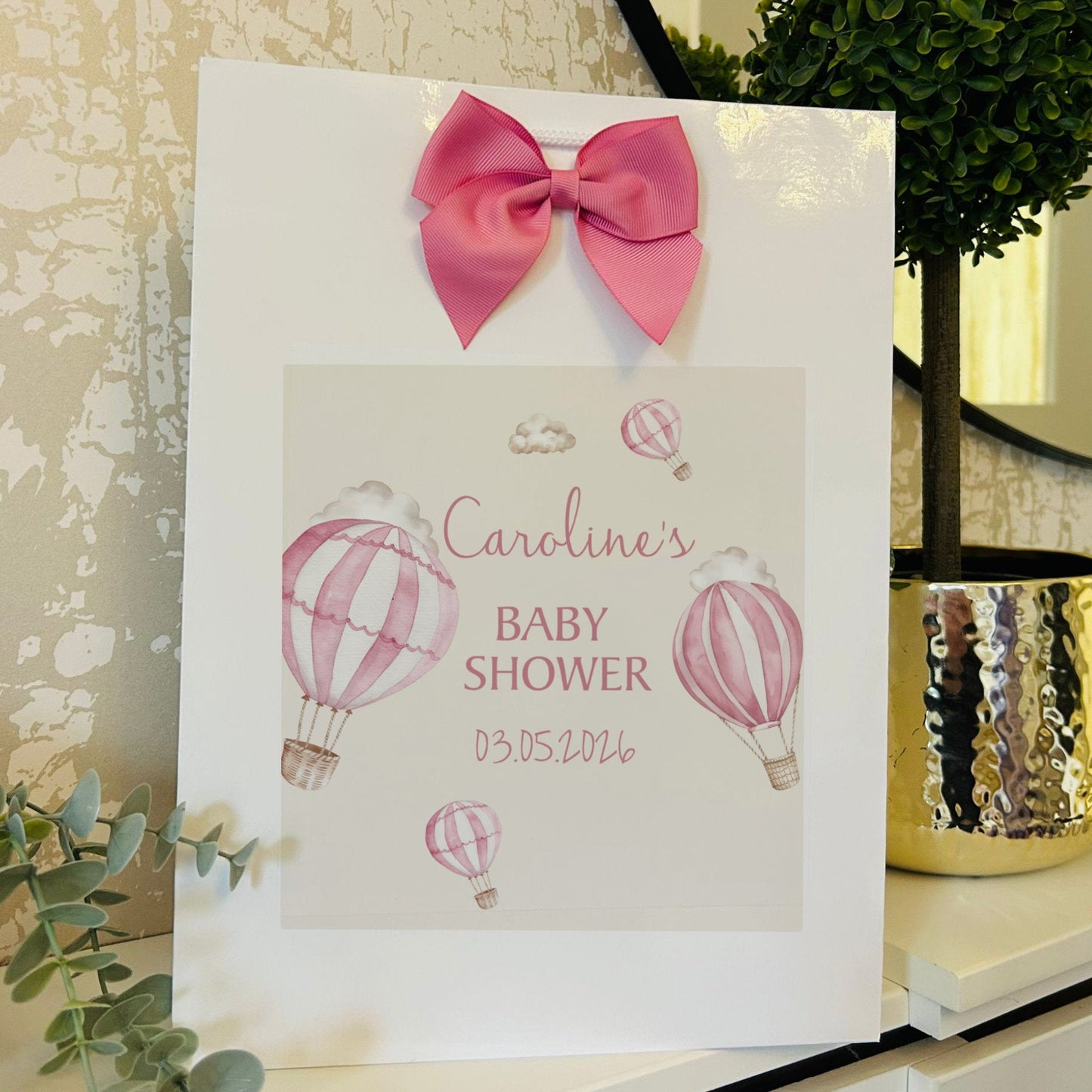 Baby Shower Gift Bag Personalised with Name