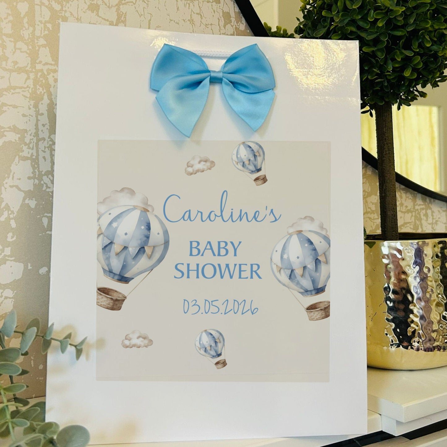 Baby Shower Gift Bag Personalised with Name