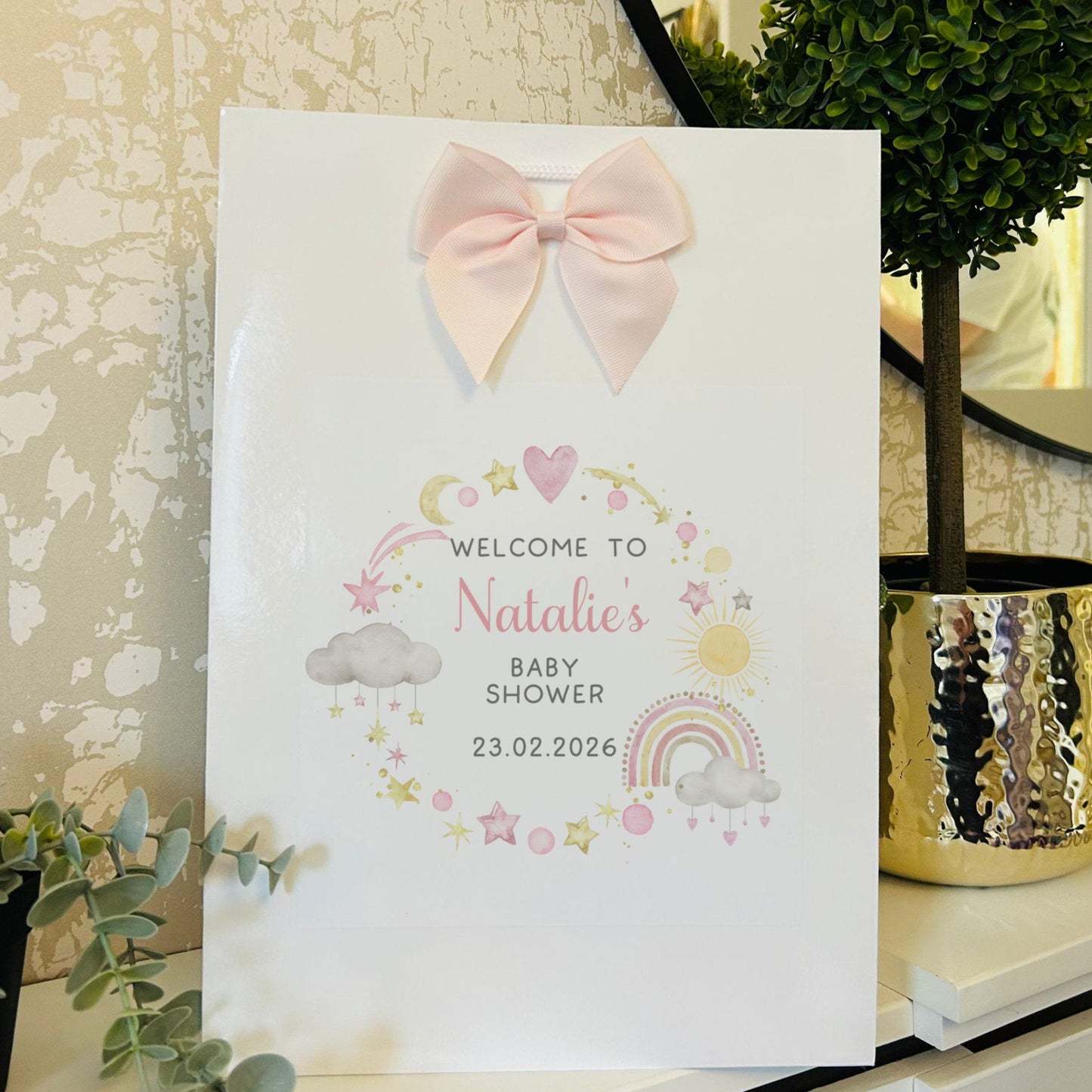Baby Shower Gift Bag Personalised with Name