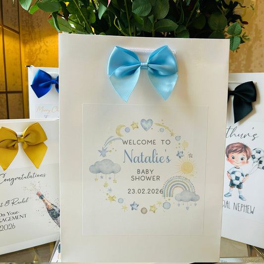 Baby Shower Gift Bag Personalised with Name