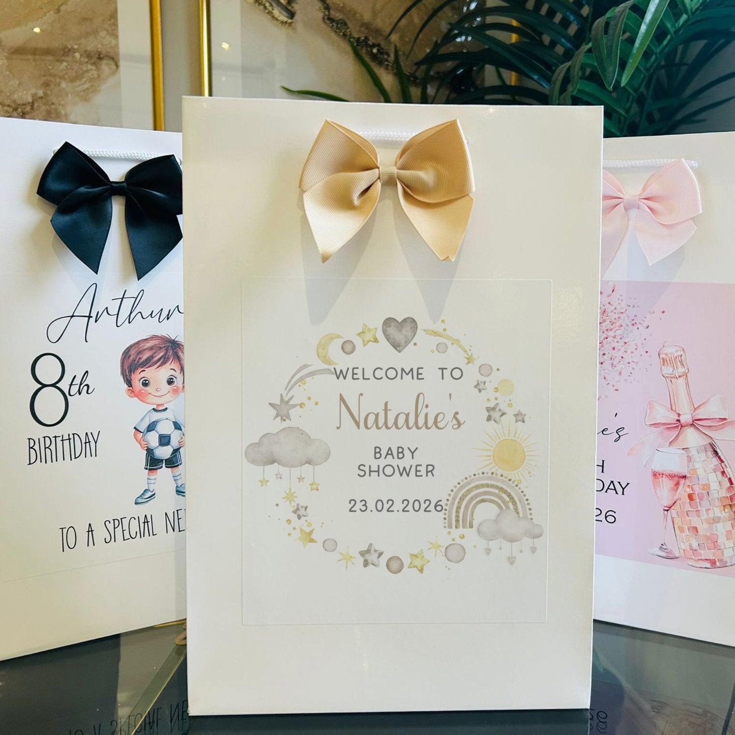 Baby Shower Gift Bag Personalised with Name