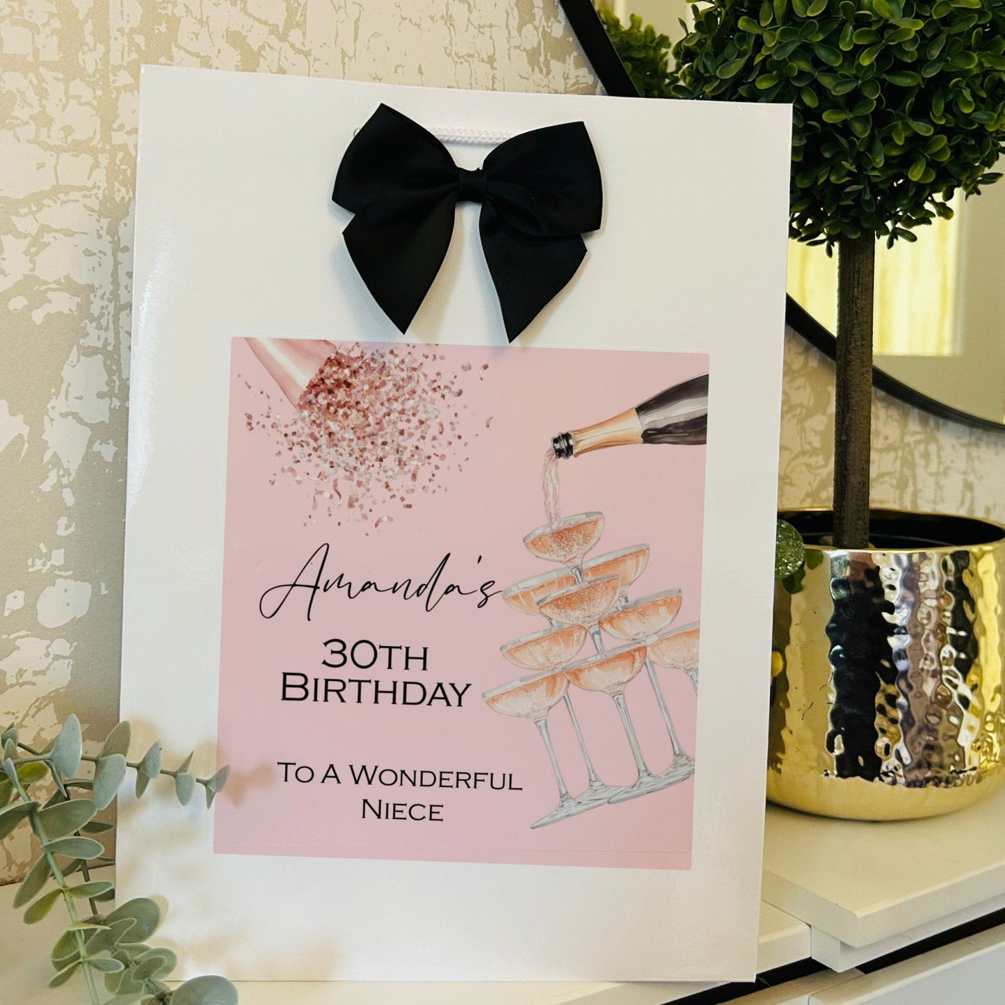 Birthday Gift Bag Personalised with Name