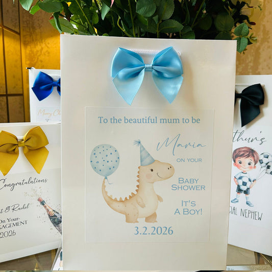 Baby Shower Gift Bag Personalised with Name