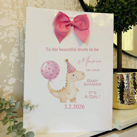 Baby Shower Gift Bag Personalised with Name