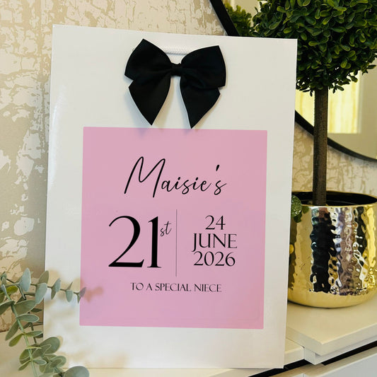Birthday Gift Bag Personalised with Name