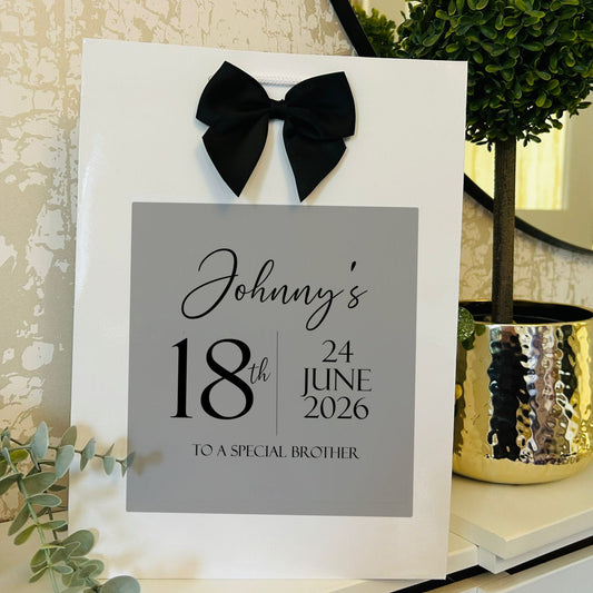 Birthday Gift Bag Personalised with Name