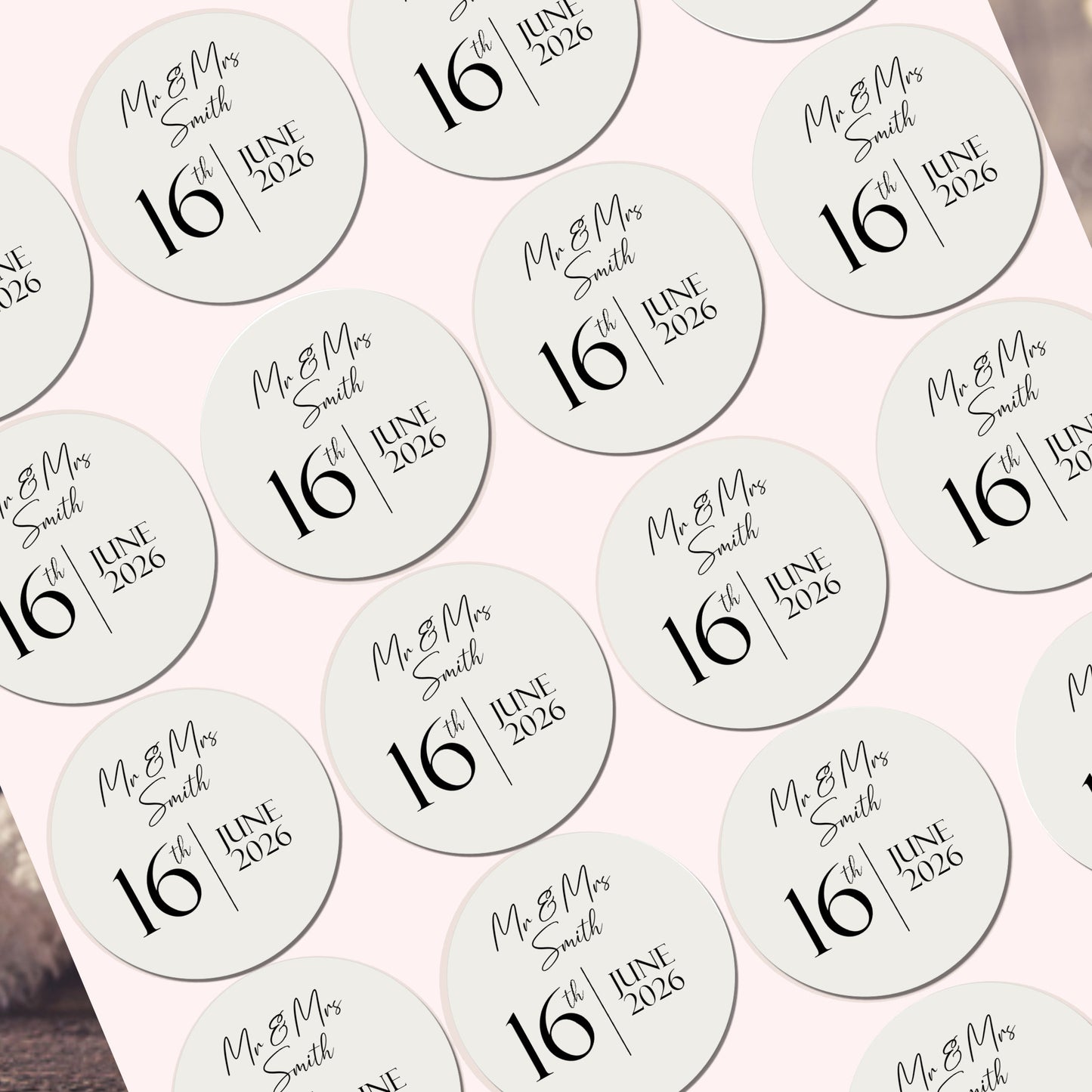 Personalised Wedding Party Stickers