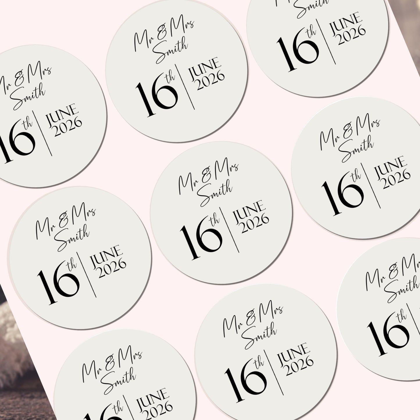 Personalised Wedding Party Stickers