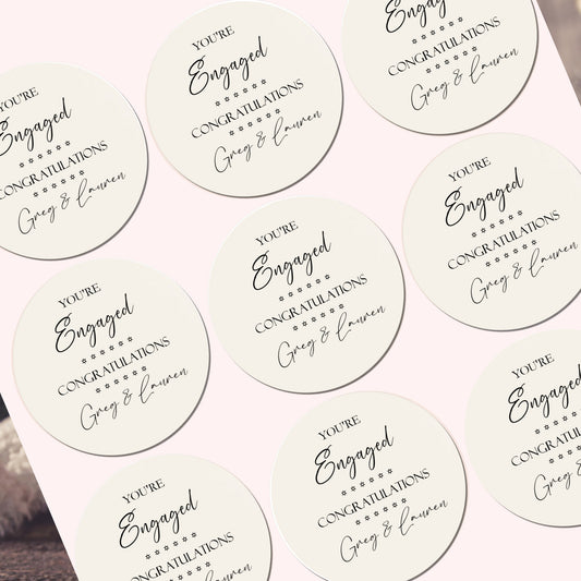 Personalised Engagement Party Stickers