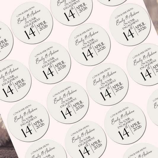 Personalised Engagement Party Stickers