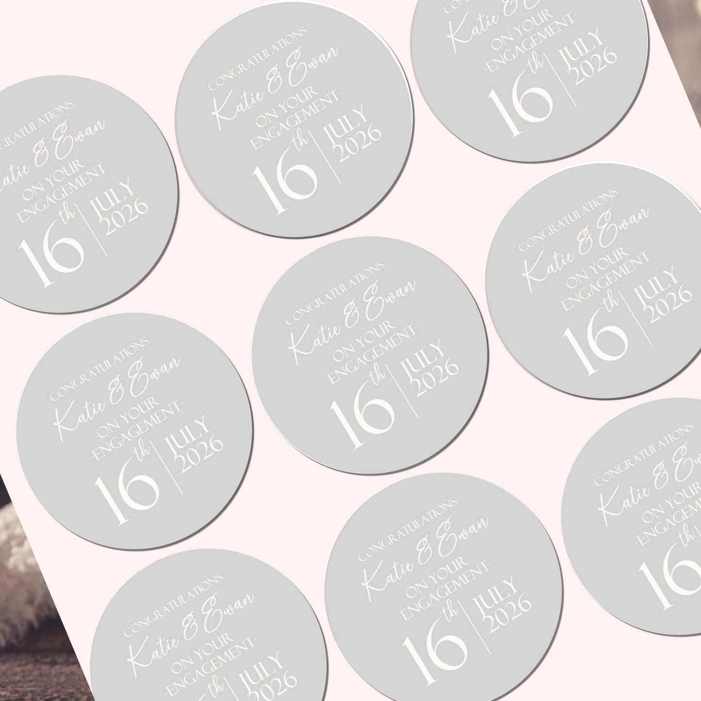 Personalised Engagement Party Stickers