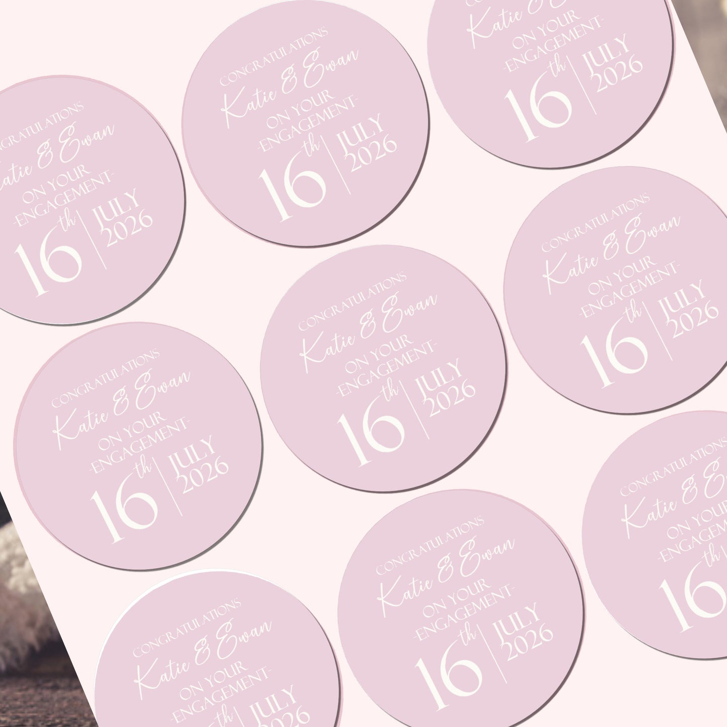 Personalised Engagement Party Stickers