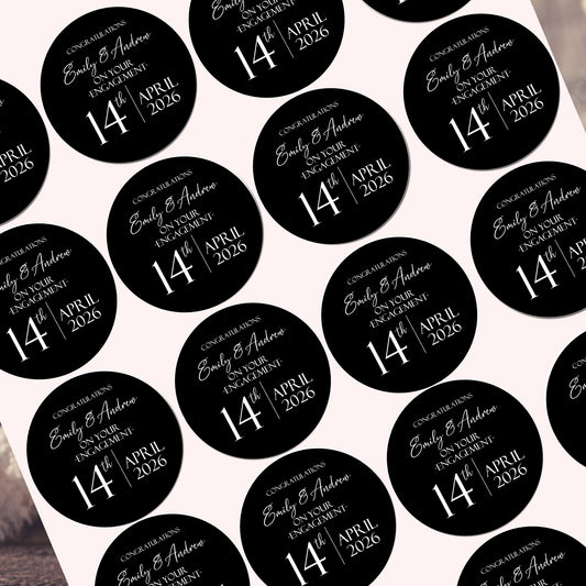 Personalised Engagement Party Stickers