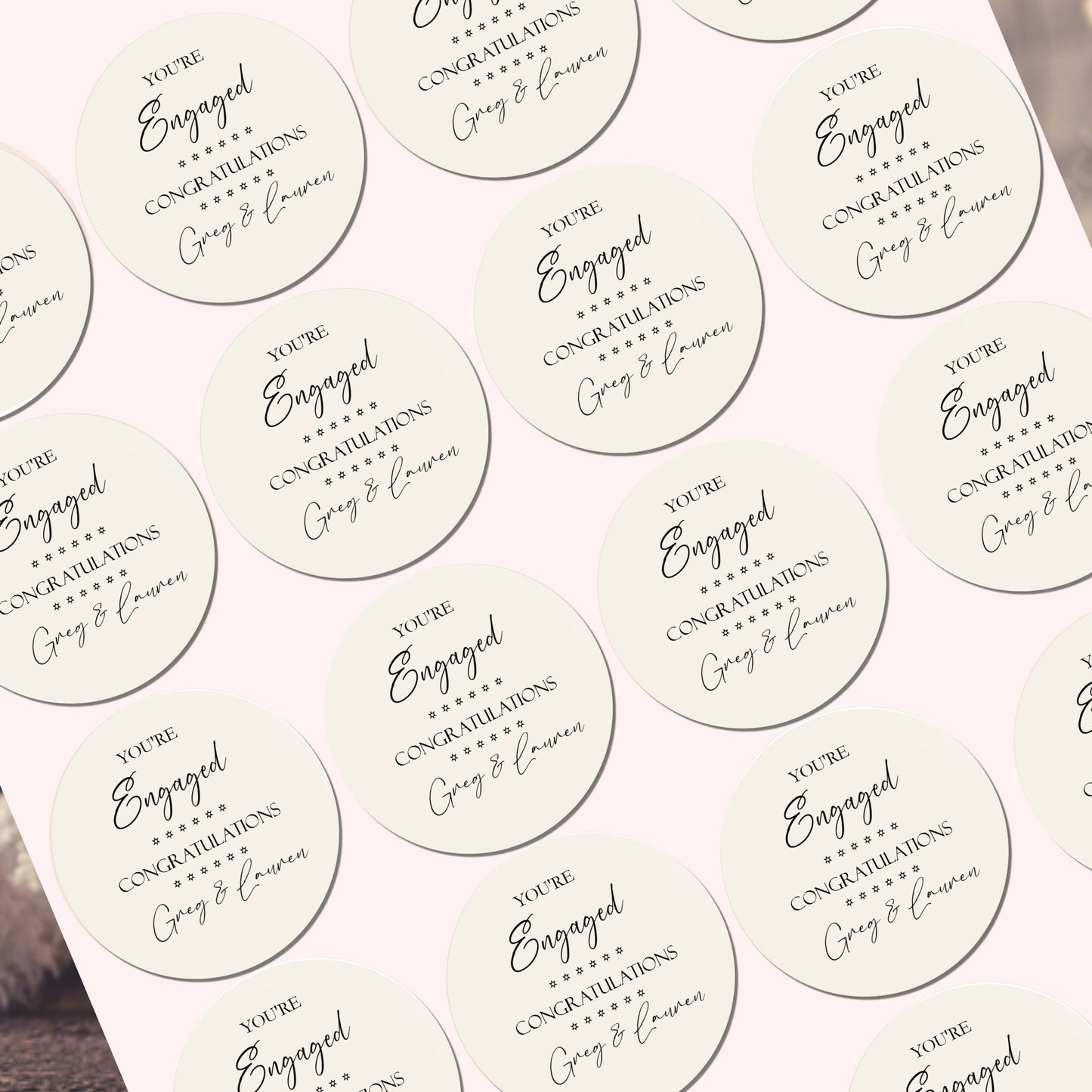 Personalised Engagement Party Stickers