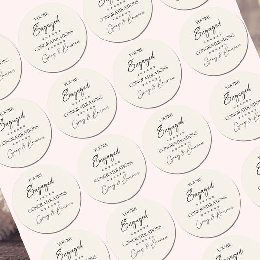 Personalised Engagement Party Stickers