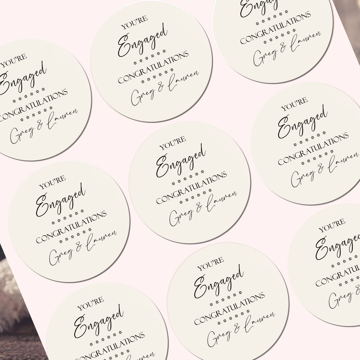 Personalised Engagement Party Stickers